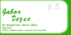 gabor dezse business card
