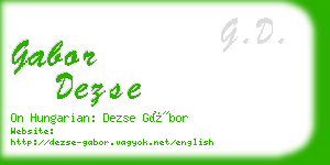 gabor dezse business card